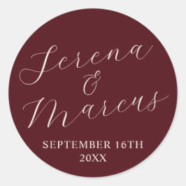 Sticker Rond Enveloppe Mariage de date de préférence de noms si