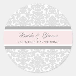 Sticker Rond Enveloppe Mariage de la Saint-Valentin