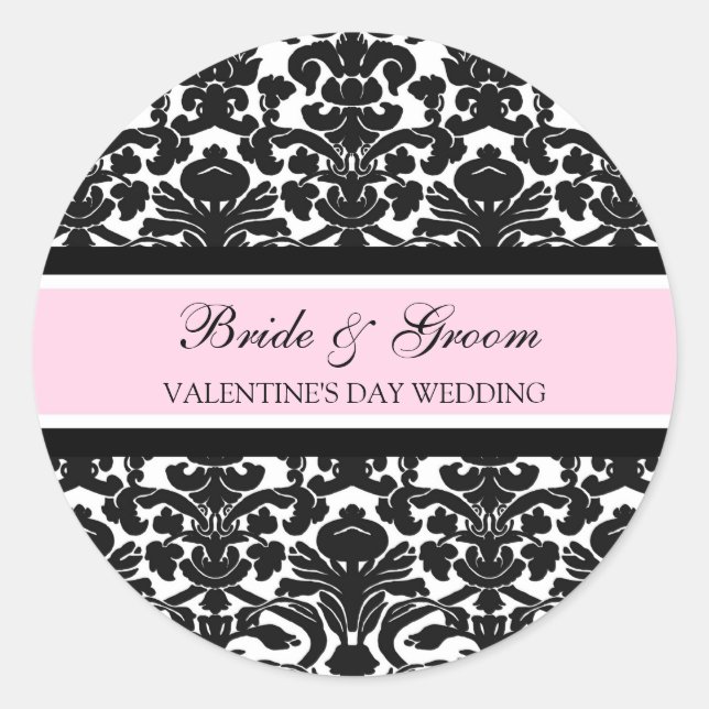 Sticker Rond Enveloppe Mariage de la Saint-Valentin (Devant)