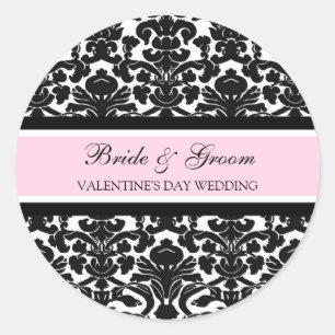 Sticker Rond Enveloppe Mariage de la Saint-Valentin