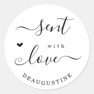 Sticker Rond Enveloppe personnalisée envoyée avec amour