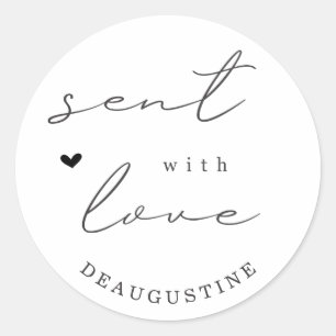 Sticker Rond Enveloppe personnalisée envoyée avec amour