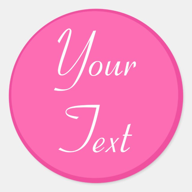 Sticker Rond Enveloppe personnelle rose et blanc chaud avec tex (Devant)