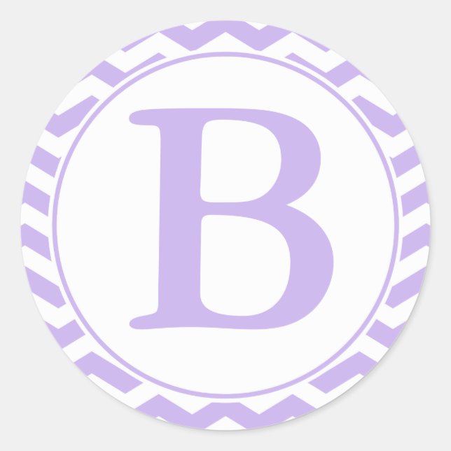 Sticker Rond Enveloppe ronde violette Chevrons Sceau avec Monog (Devant)