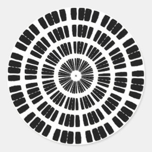 Sticker Rond enveloppe scellés abstrait toile d'araignée concen