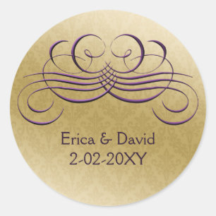 Sticker Rond enveloppe violette