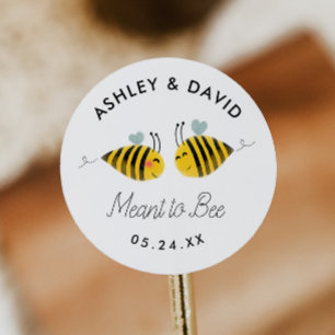 Sticker Rond Envie D'Être Bumble Bee Mariage Faveurs
