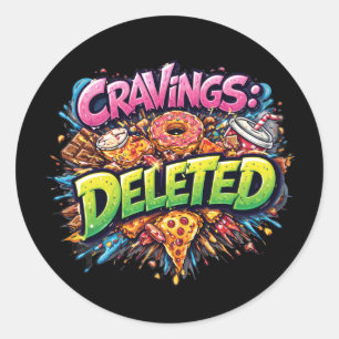 Sticker Rond Envies Supprimées – Graphisme Gras en Bande Dessin