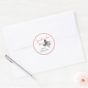 Sticker Rond Envoi d'amour du Texas - Saint Valentin