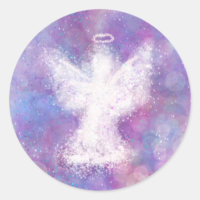 Sticker Rond Envoi de cet ange pour vous surveiller (Devant)