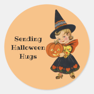 Sticker Rond Envoi de Hugues d'Halloween