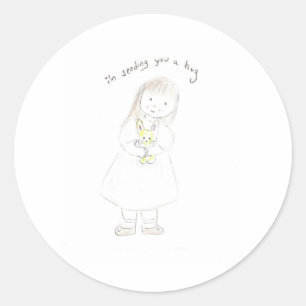 Sticker Rond Envoi d'un câlin