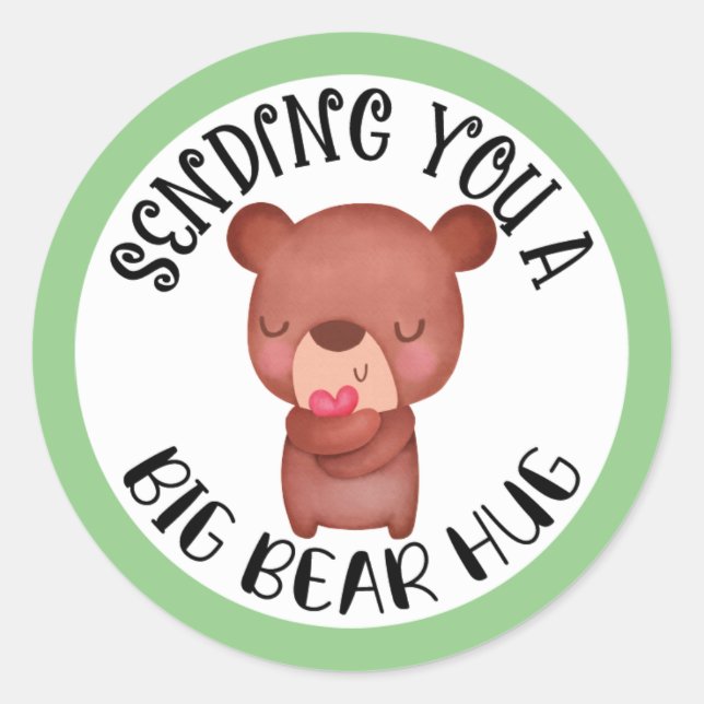 Sticker Rond Envoi d'un gros bâton d'ourson (Devant)