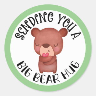 Sticker Rond Envoi d'un gros bâton d'ourson