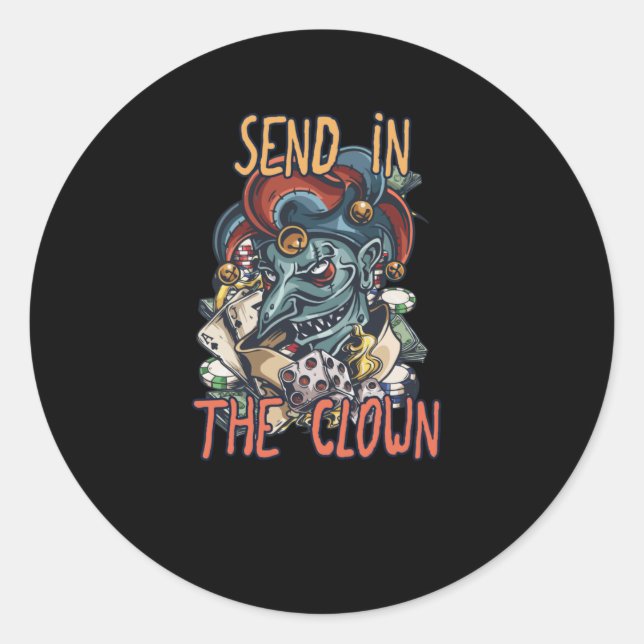 Sticker Rond Envoyer dans le clown (Devant)