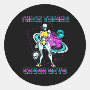 Sticker Rond Épais cuisses Les Gars Broyeurs Poids Bodybuilding