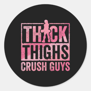 Sticker Rond Épais cuisses Les Gars Drôle Gym Entraînement Body