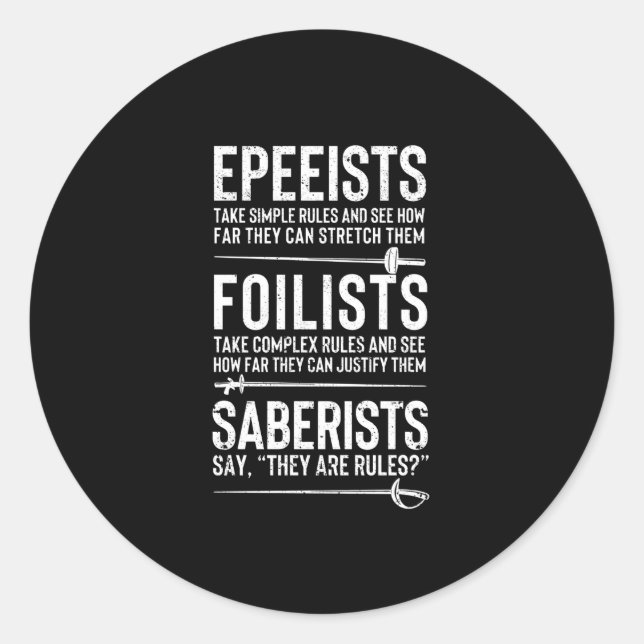 Sticker Rond Epee fencer fencer fencer fencer fencer fencer clô (Devant)