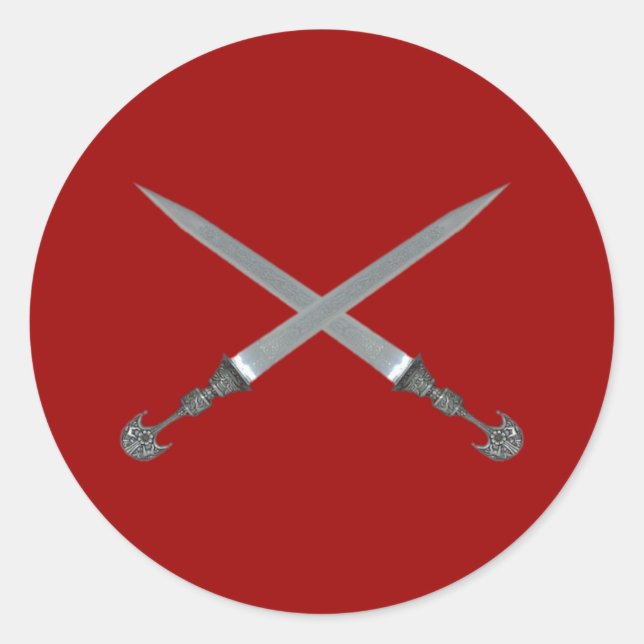 Sticker Rond épées croisées (Devant)
