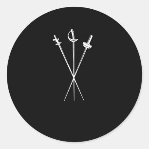 Sticker Rond épées de sabre de foil epee escrime lutte contre