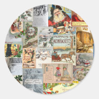 Ephémère de Noël victorienne antique Collage Art