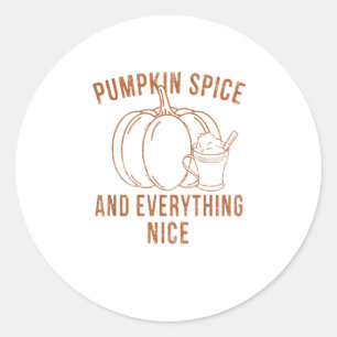 Sticker Rond Épice citrouille Et Tout Beau Automne Saison Que