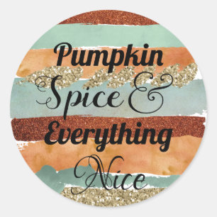 Sticker Rond Épice citrouille et tout Nice automne