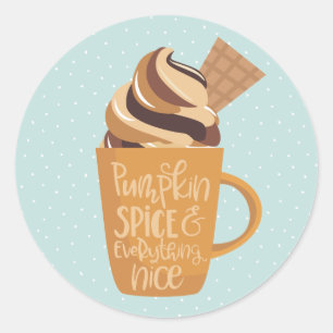 Sticker Rond Épice citrouille et tout Nice Latte