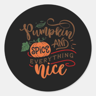 Sticker Rond Épices Citrouilles D'Halloween Et Tout Nice