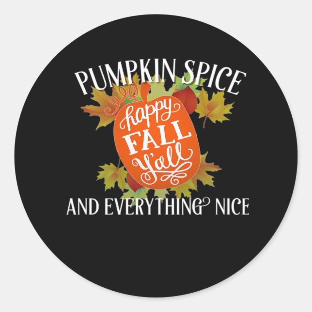 Sticker Rond Épices citrouilles Et Tout Nice Automne Classique (Devant)