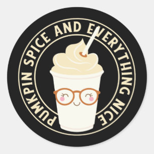 Sticker Rond Épices citrouilles & Tout Nice Cute Kawaii