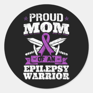 Sticker Rond Epilepsie Guerrier Maman Epileptique Saisie Troubl