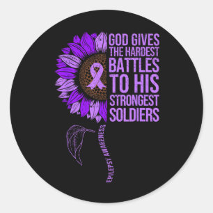Sticker Rond Epilepsie Sensibilisation Tournesol Dieu Donner Le