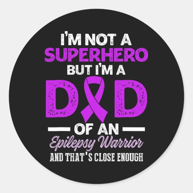 Sticker Rond Epilepsy Awareness Epileptic Warrior Survivor 26  (Devant)