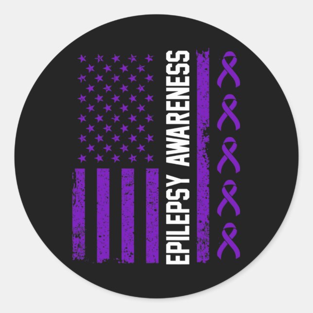 Sticker Rond Epilepsy Awareness Epileptic Warrior Survivor 29  (Devant)