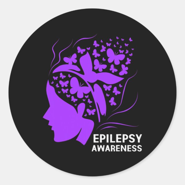 Sticker Rond Epilepsy Awareness For Women  (Devant)