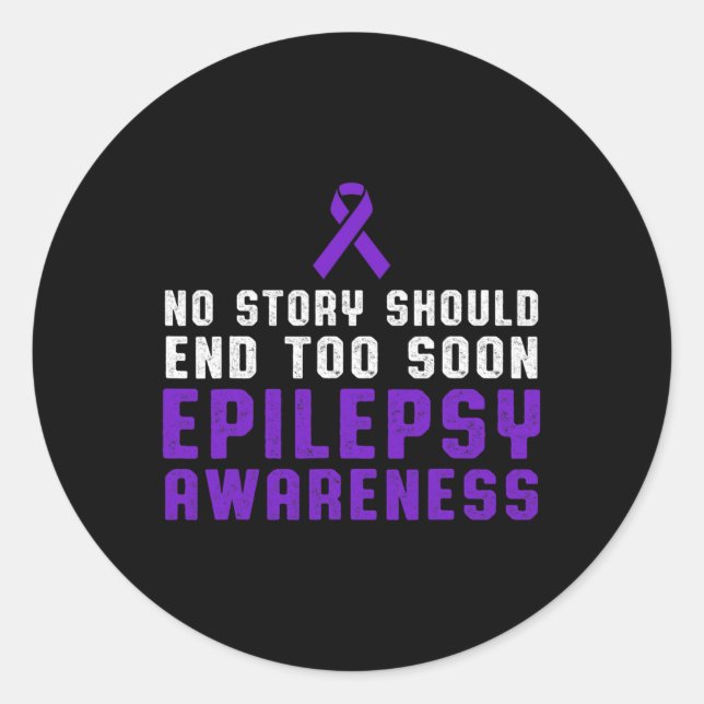 Sticker Rond Epilepsy Awareness Fun Beat Epileptic Warrior Surv (Devant)