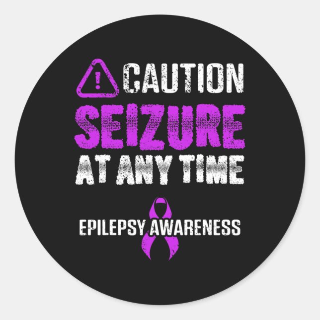 Sticker Rond Epilepsy Awareness Seizure Epileptic Warrior Survi (Devant)
