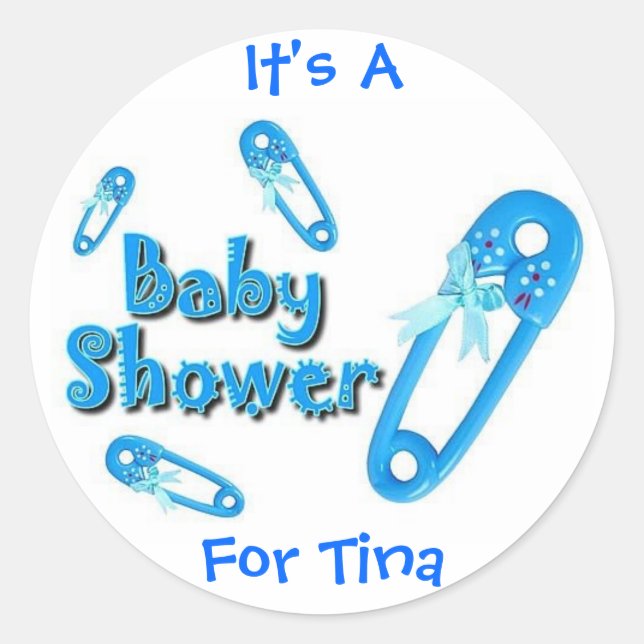 Sticker Rond Épingles de baby shower (Devant)