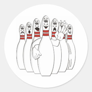 Sticker Rond Épingles de Bowling
