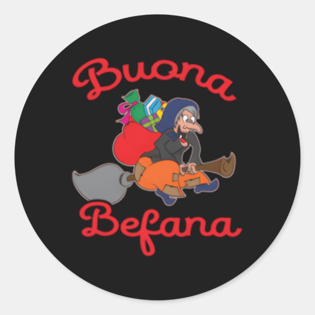 Sticker Rond Épiphanie italienne de Buona Befana (Devant)