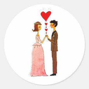 Sticker Rond Épouse et  fantasque en Mariage d'amour