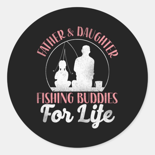 Sticker Rond Épouses de pêche papa père fille (Devant)