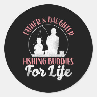 Sticker Rond Épouses de pêche papa père fille