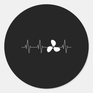 Sticker Rond Épreuve cardiaque de l'hélice de bateau
