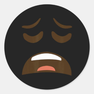 Sticker Rond Epuisé Fatigué Visage Emoticon Costume Easy Hallow