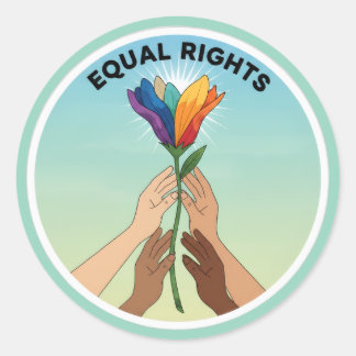 Sticker Rond Equal Rights Rainbow Flower – Diversity and Unity