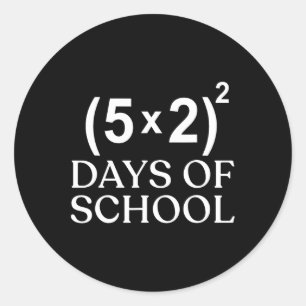 Sticker Rond Équation Mathématique 100e Jour De L'École Enseign