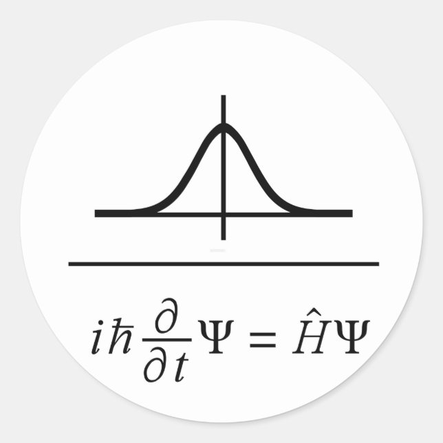 Sticker Rond Équation Schrödinger (Devant)