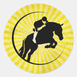 Sticker Rond Equestre jaune